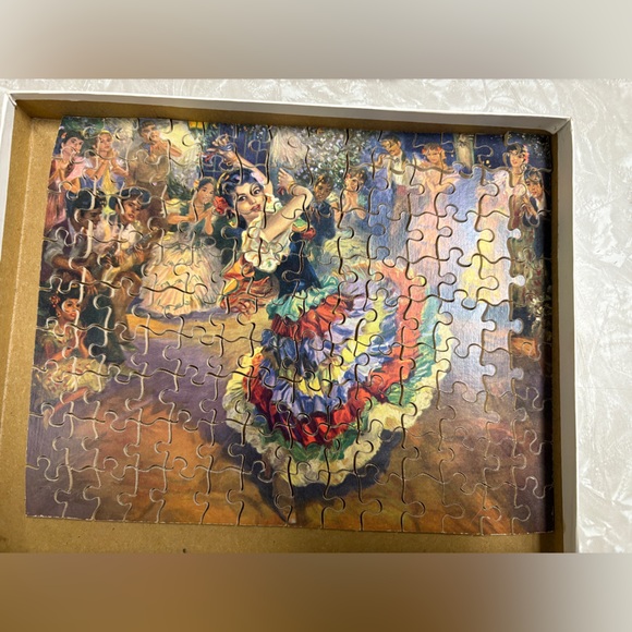 Colorful Flamenco Dancer Jigsaw Puzzle vintage wooden victory puzzle England - Picture 4 of 9